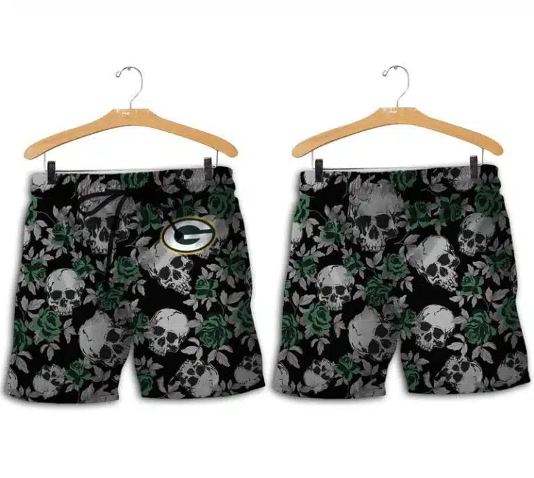 Combo Green Bay Packers Button-Up Shirt & Men Shorts WK85 - Image 2