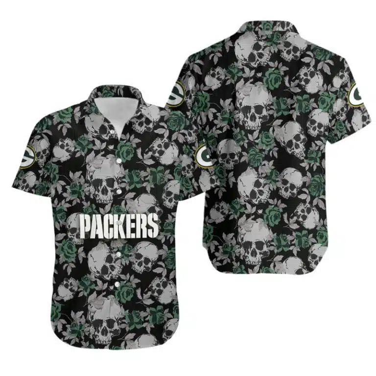 Combo Green Bay Packers Button-Up Shirt & Men Shorts WK85