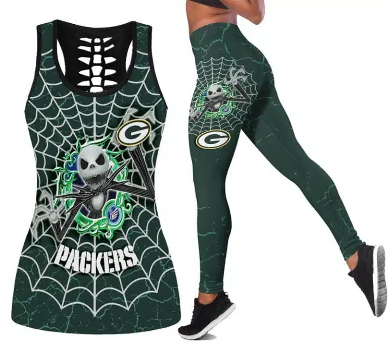 Green Bay Packers Women's Hollow Out Tank Top + Legging TJ41