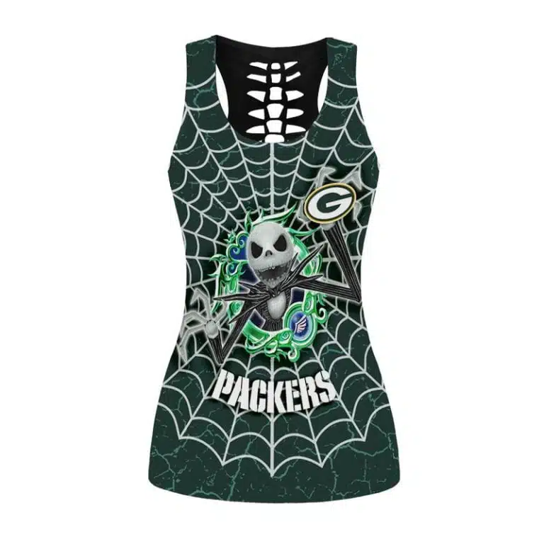 Green Bay Packers Women's Hollow Out Tank Top + Legging TJ41 - Image 2