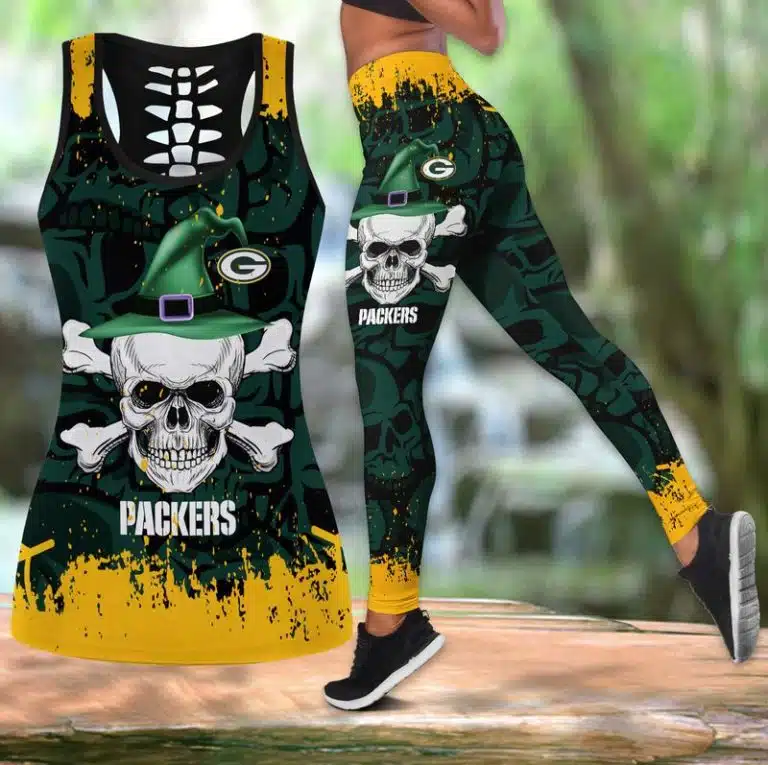 Green Bay Packers Women's Hollow Out Tank Top + Legging EY54