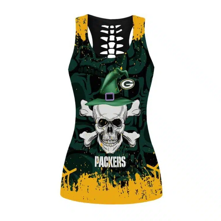 Green Bay Packers Women's Hollow Out Tank Top + Legging EY54 - Image 2