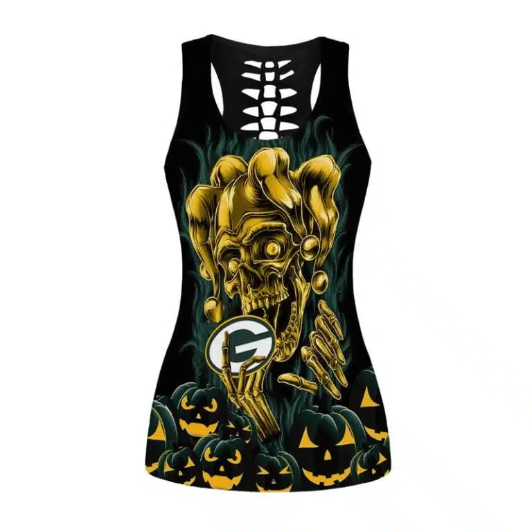 Green Bay Packers Women's Hollow Out Tank Top + Legging ET71 - Image 2