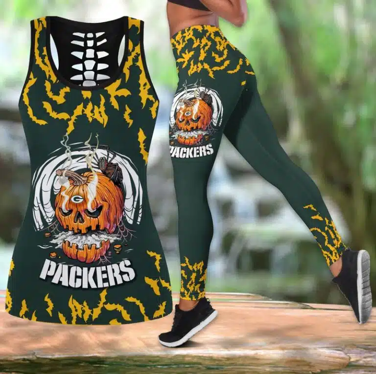 Green Bay Packers Women's Hollow Out Tank Top + Legging JT71