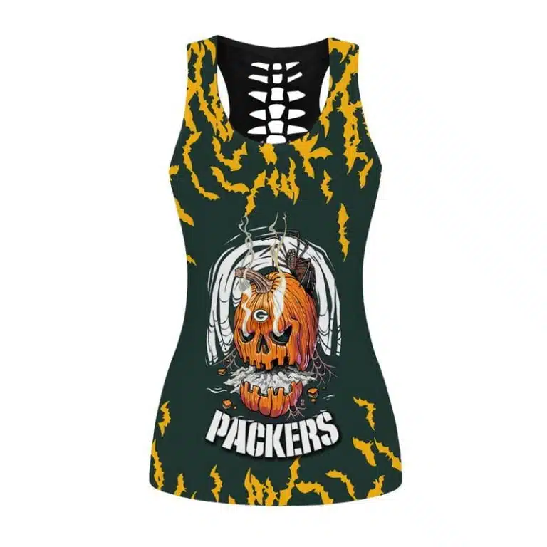 Green Bay Packers Women's Hollow Out Tank Top + Legging JT71 - Image 2