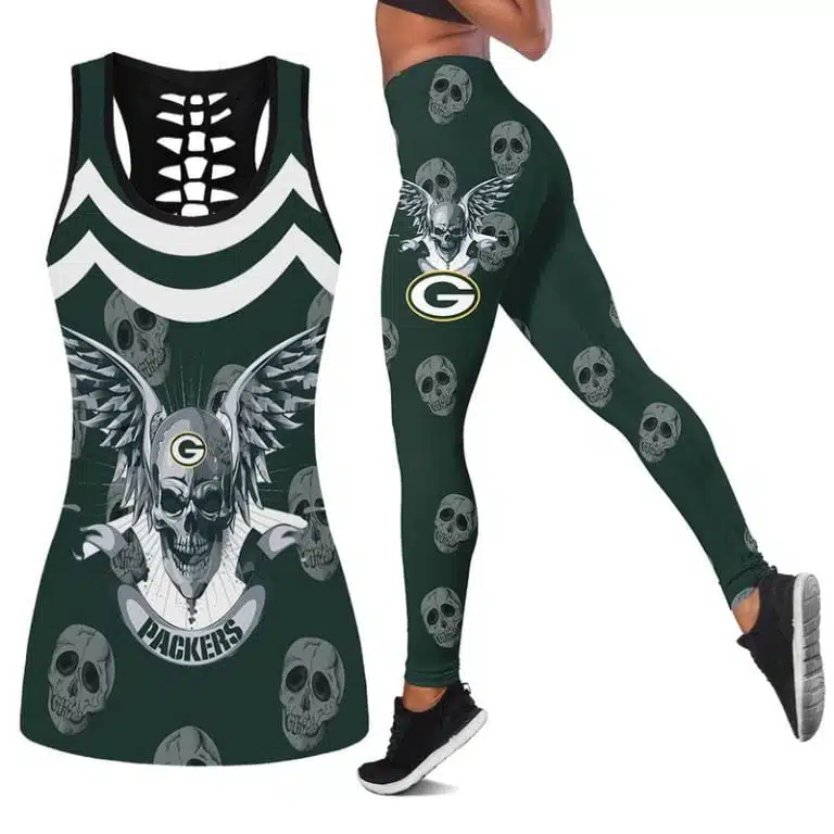 Green Bay Packers Women's Hollow Out Tank Top + Legging KY71