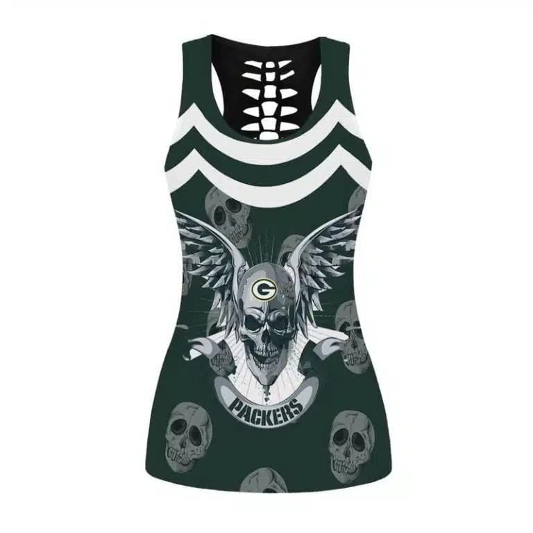 Green Bay Packers Women's Hollow Out Tank Top + Legging KY71 - Image 2