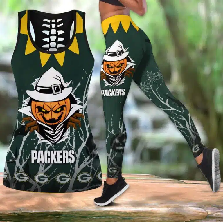 Green Bay Packers Women's Hollow Out Tank Top + Legging QT74