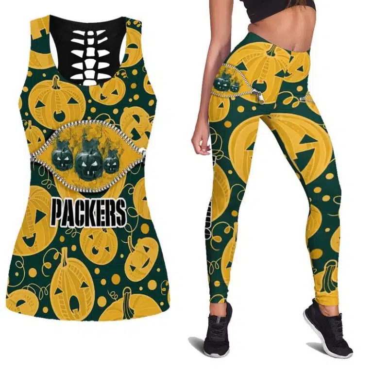 Green Bay Packers Women's Hollow Out Tank Top + Legging KY73