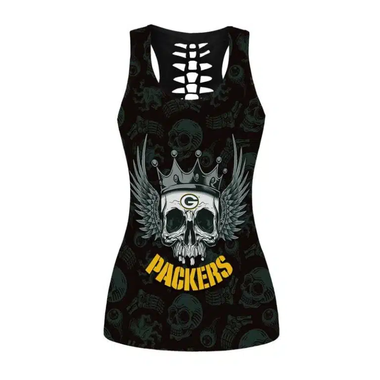 Green Bay Packers Women's Hollow Out Tank Top + Legging WE53 - Image 2
