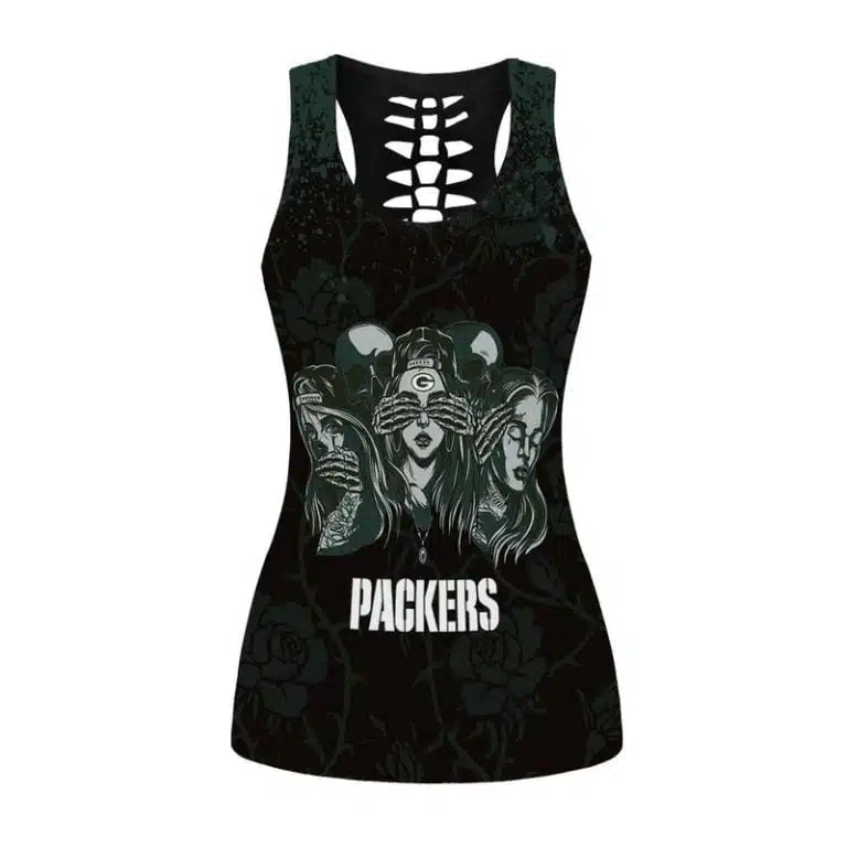 Green Bay Packers Women's Hollow Out Tank Top + Legging JT64 - Image 2