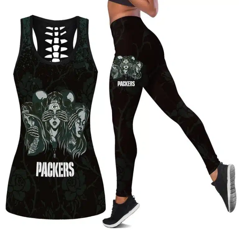 Green Bay Packers Women's Hollow Out Tank Top + Legging JT64