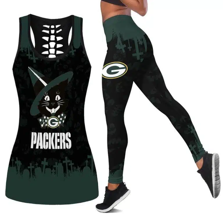 Green Bay Packers Women's Hollow Out Tank Top + Legging JG61