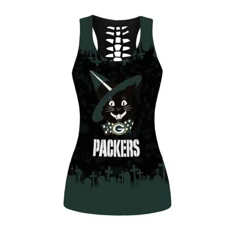 Green Bay Packers Women's Hollow Out Tank Top + Legging JG61 - Image 2