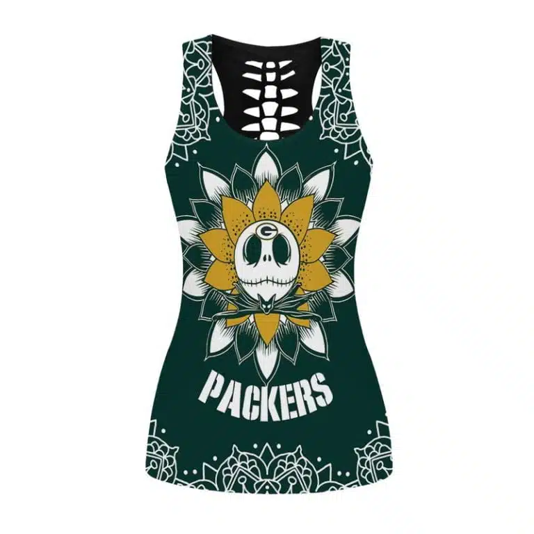 Green Bay Packers Women's Hollow Out Tank Top + Legging JE76 - Image 2