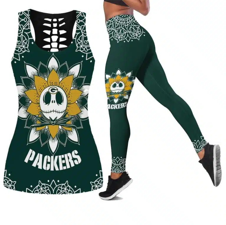 Green Bay Packers Women's Hollow Out Tank Top + Legging JE76