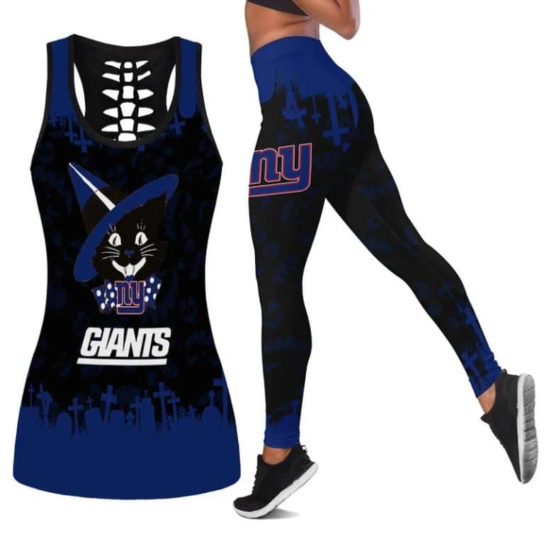 New York Giants Women's Hollow Out Tank Top + Legging IY76