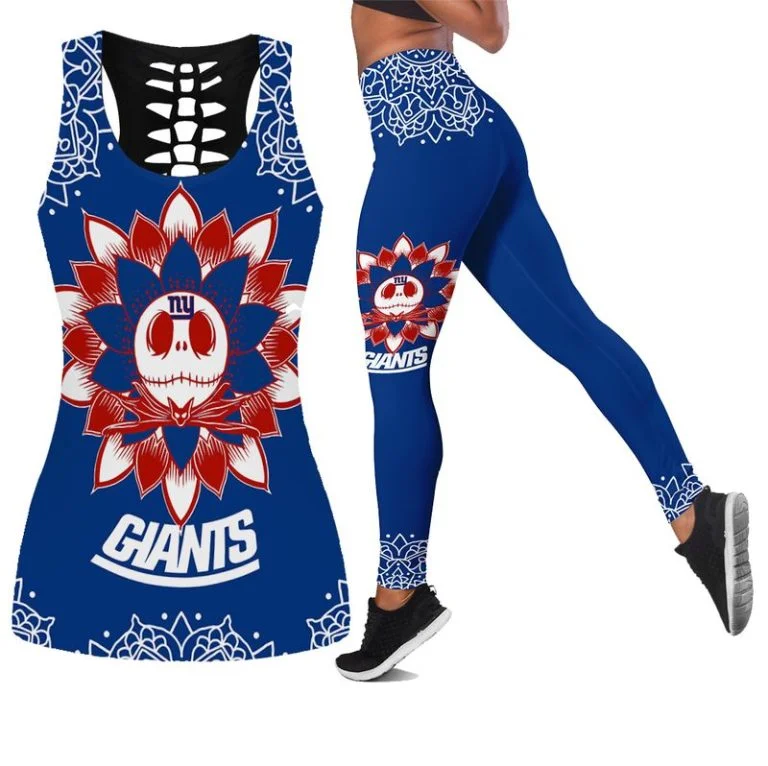 New York Giants Women's Hollow Out Tank Top + Legging KY96