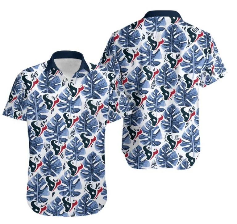 Combo Houston Texans Button-Up Shirt & Men Shorts KG56