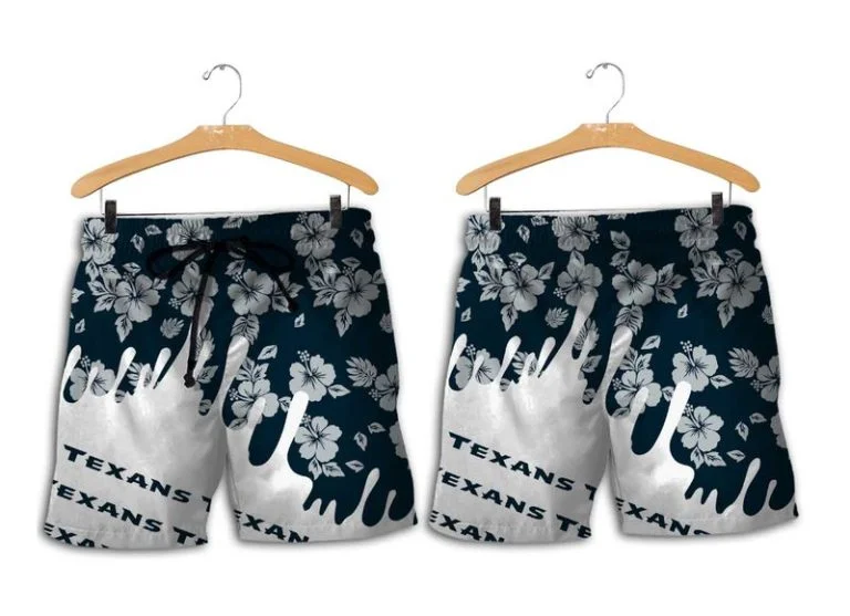 Combo Houston Texans Button-Up Shirt & Men Shorts KJ31 - Image 2