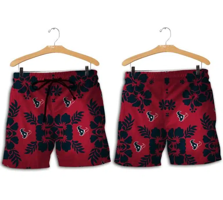 Combo Houston Texans Button-Up Shirt & Men Shorts EH16 - Image 2