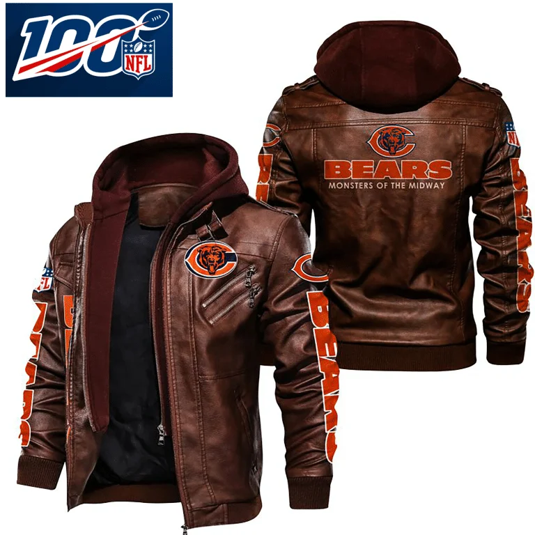Chicago Bears Leather Jacket KL61 - Image 2