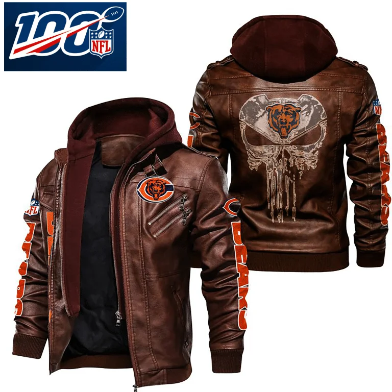 Chicago Bears Leather Jacket KF27 - Image 2
