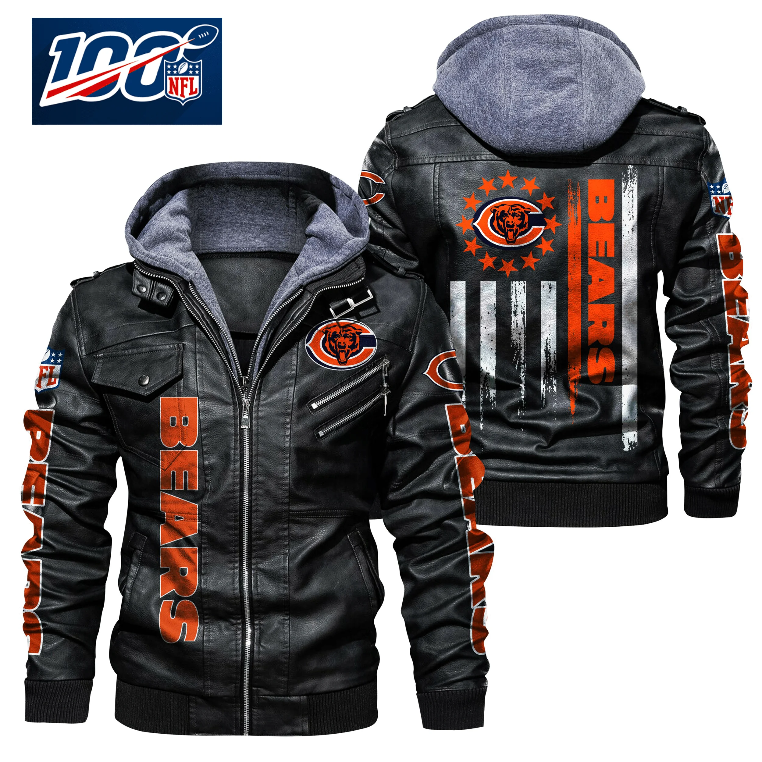 Chicago Bears Leather Jacket YF21