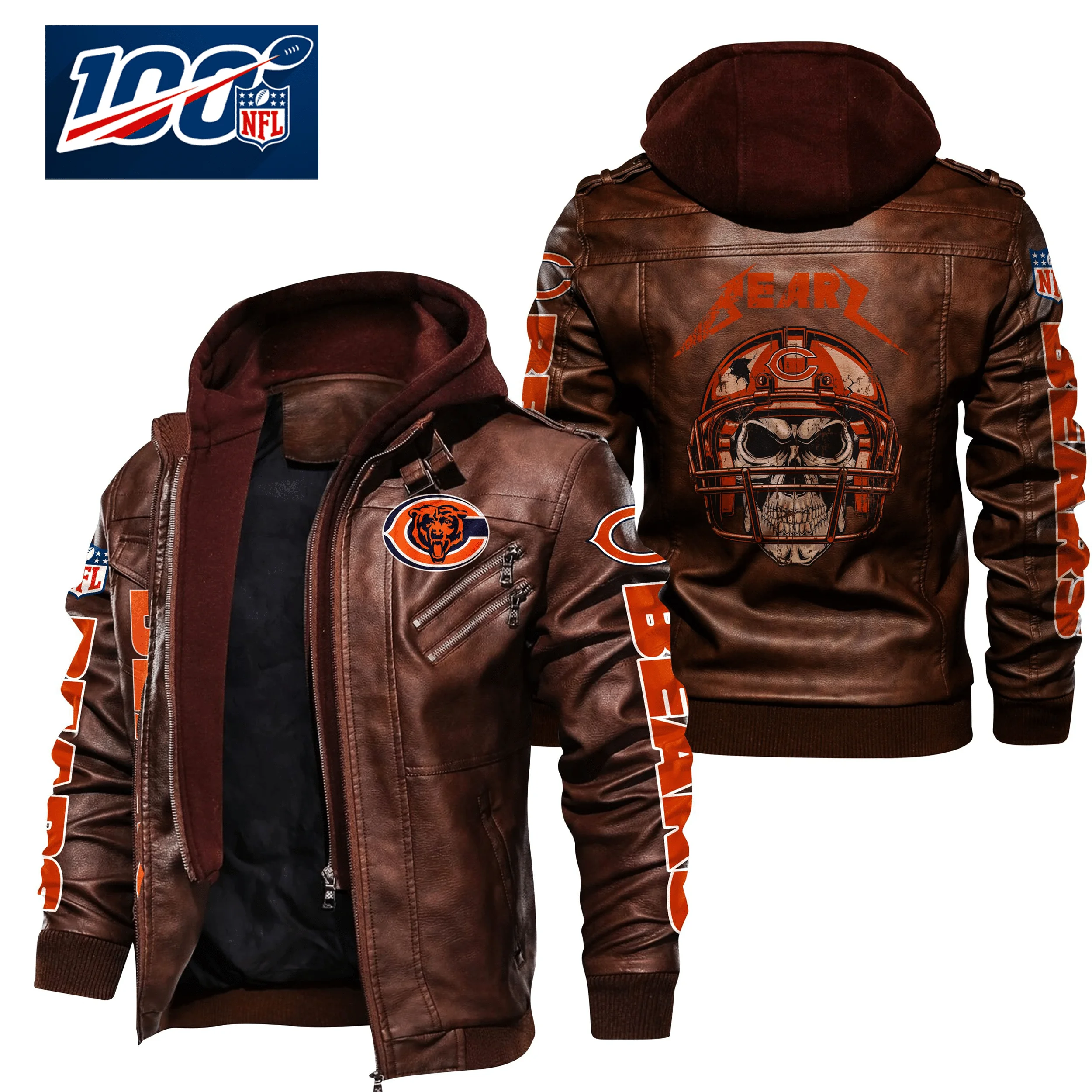 Chicago Bears Leather Jacket RK26 - Image 2