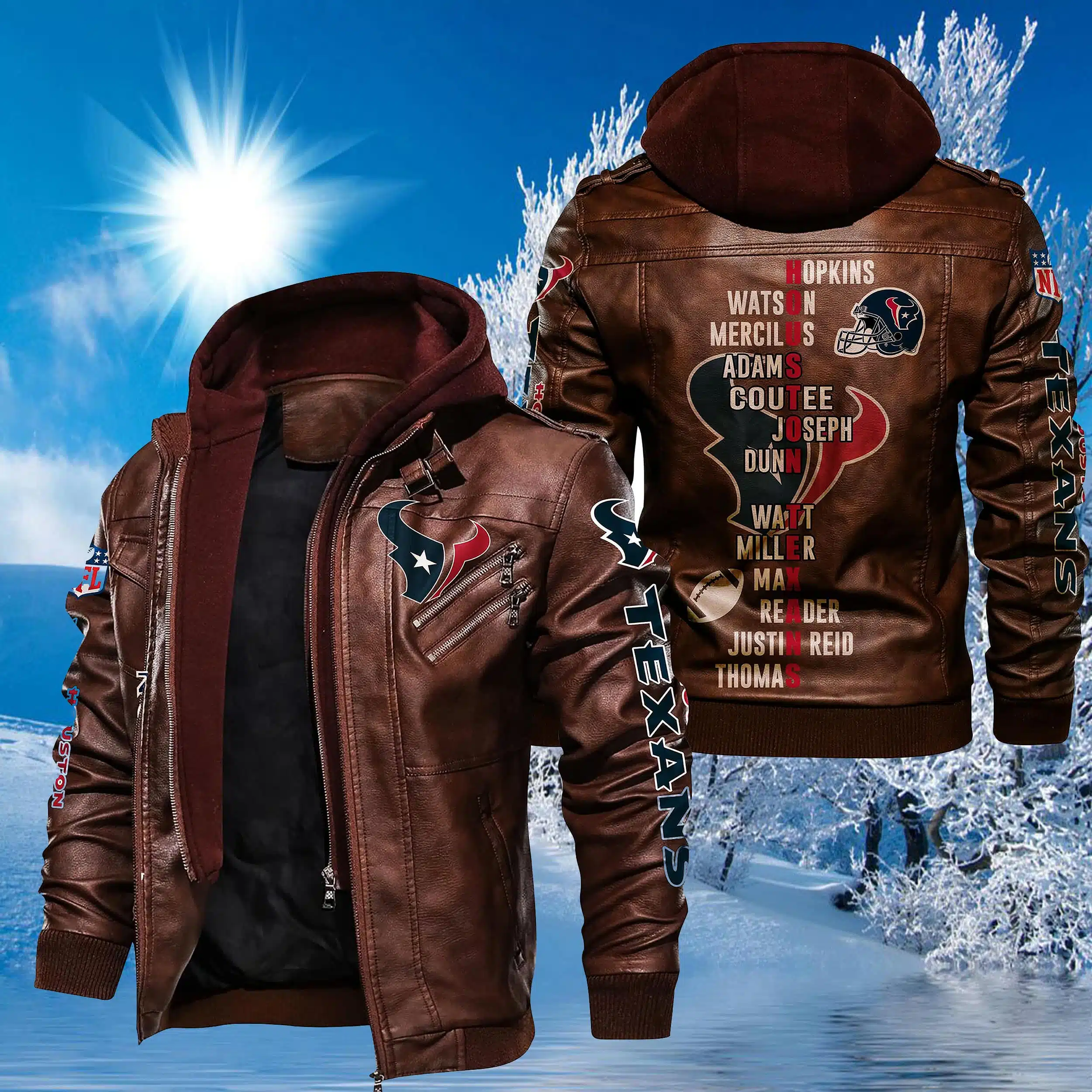 Houston Texans Leather Jacket KF86 - Image 2