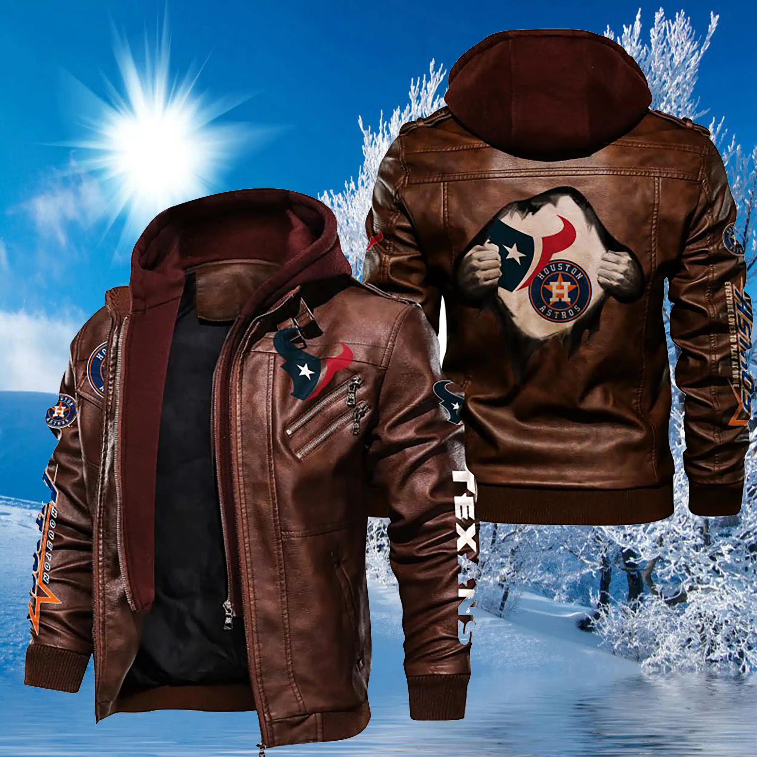 Houston Texans Leather Jacket VG39 - Image 2