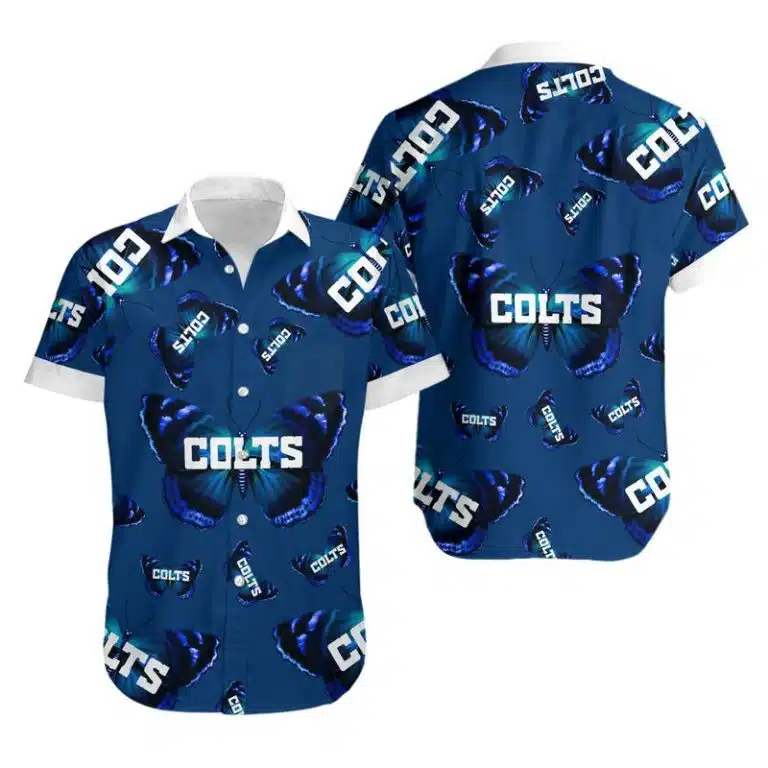 Combo Indianapolis Colts Button-Up Shirt & Men Shorts RK19