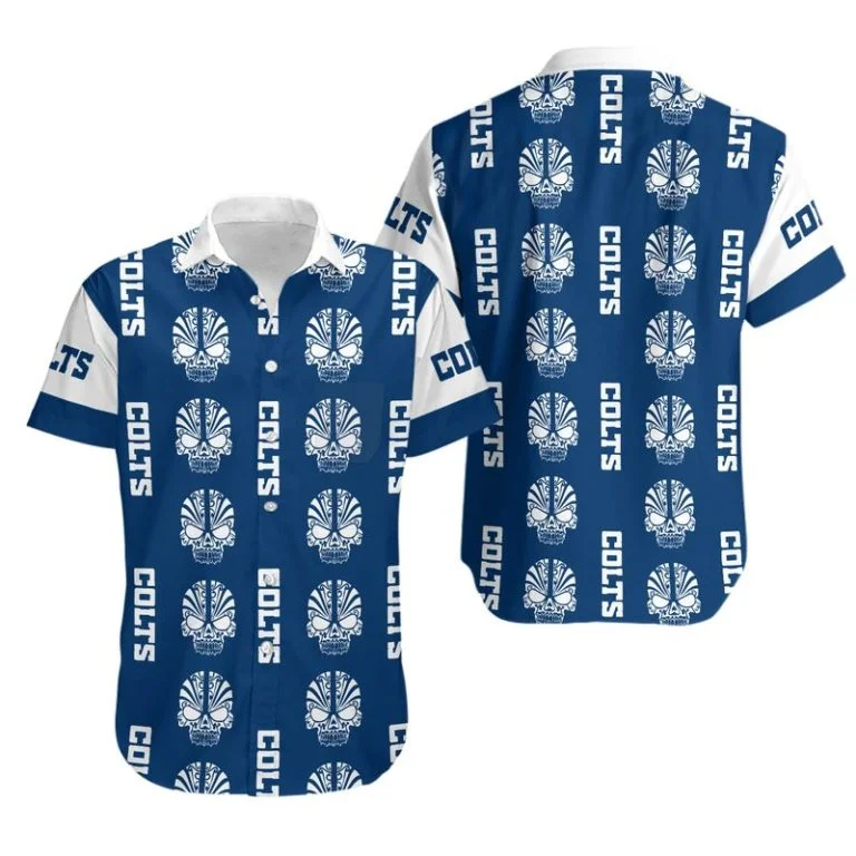 Combo Indianapolis Colts Button-Up Shirt & Men Shorts CK39