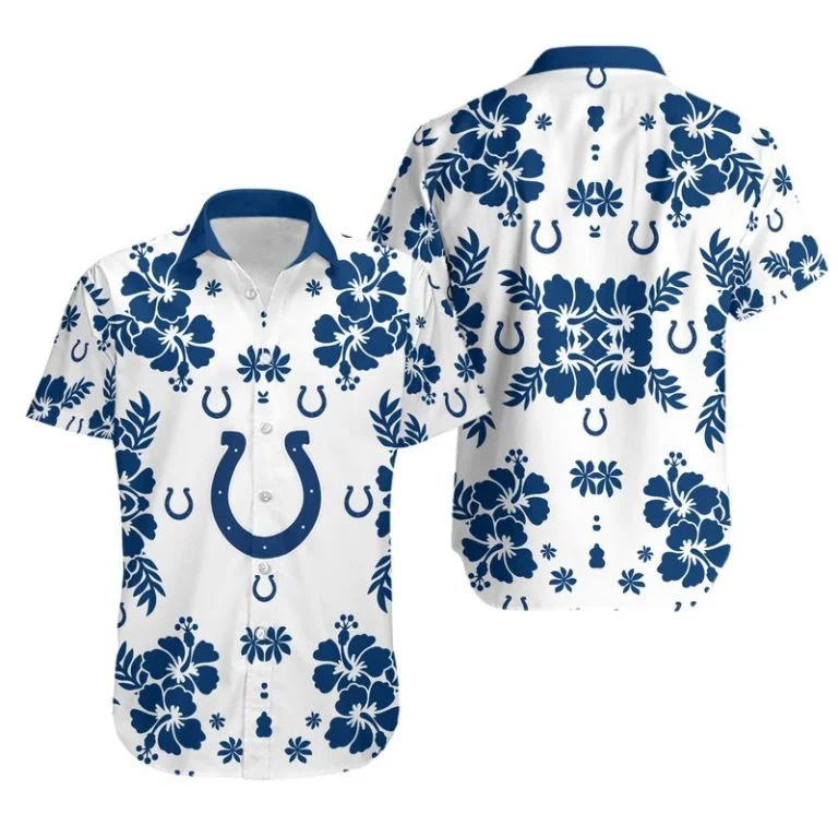Combo Indianapolis Colts Button-Up Shirt & Men Shorts WO13