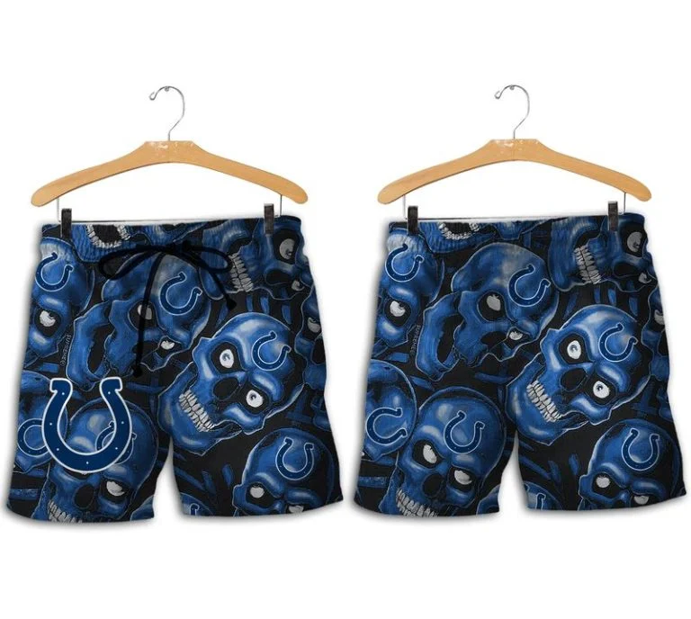 Combo Indianapolis Colts Button-Up Shirt & Men Shorts KH17 - Image 2