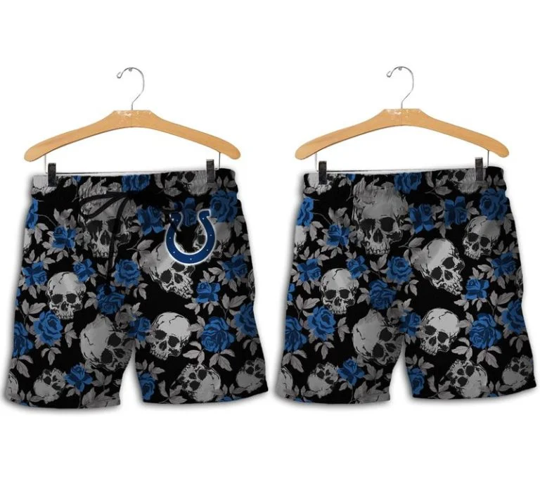 Combo Indianapolis Colts Button-Up Shirt & Men Shorts QW58 - Image 2