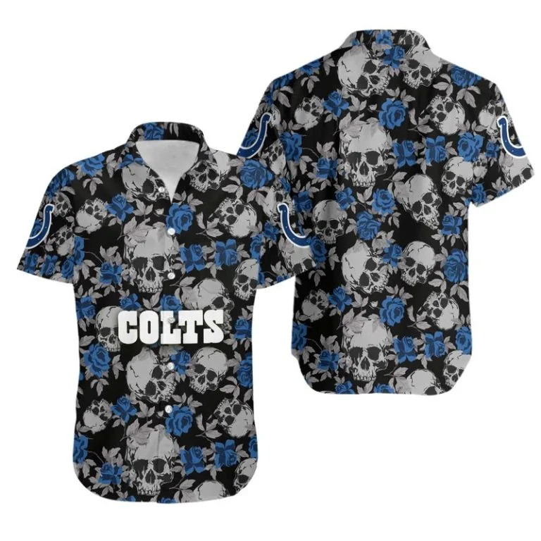 Combo Indianapolis Colts Button-Up Shirt & Men Shorts QW58