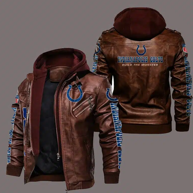 Indianapolis Colts Leather Jacket IH13 - Image 2