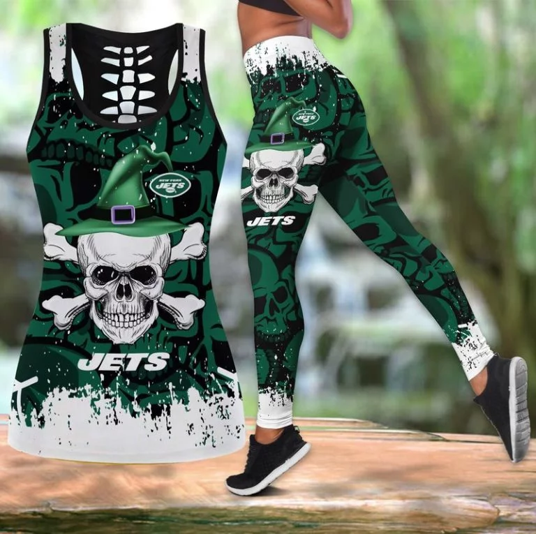 New York Jets Women's Hollow Out Tank Top & Legging CJ38