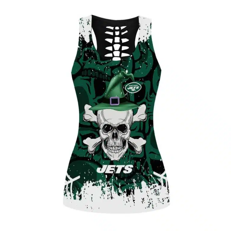 New York Jets Women's Hollow Out Tank Top & Legging CJ38 - Image 2