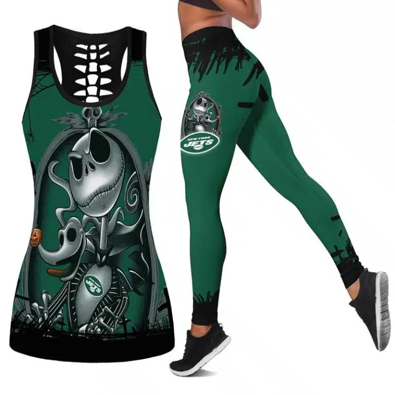 New York Jets Women's Hollow Out Tank Top & Legging IT13