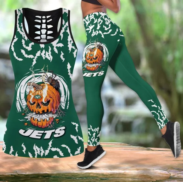 New York Jets Women's Hollow Out Tank Top & Legging TN79