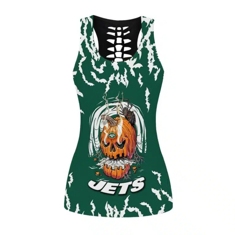 New York Jets Women's Hollow Out Tank Top & Legging TN79 - Image 2