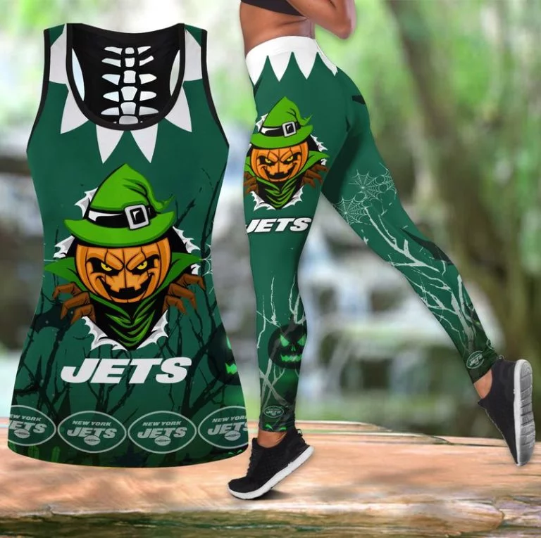 New York Jets Women's Hollow Out Tank Top & Legging JG13