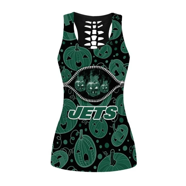 New York Jets Women's Hollow Out Tank Top & Legging VB28 - Image 2
