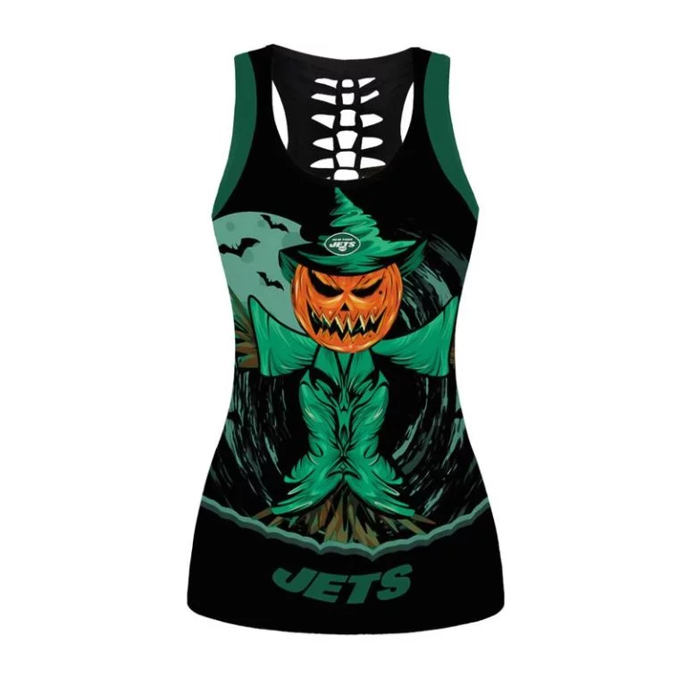 New York Jets Women's Hollow Out Tank Top & Legging KH23 - Image 2