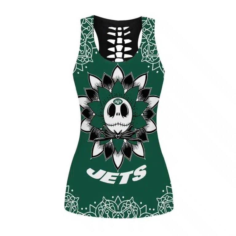 New York Jets Women's Hollow Out Tank Top & Legging LR79 - Image 2