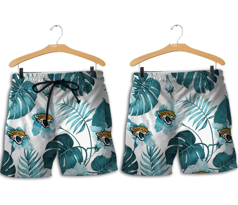 Combo Jacksonville Jaguars Button-Up Shirt & Men Shorts JH71 - Image 2