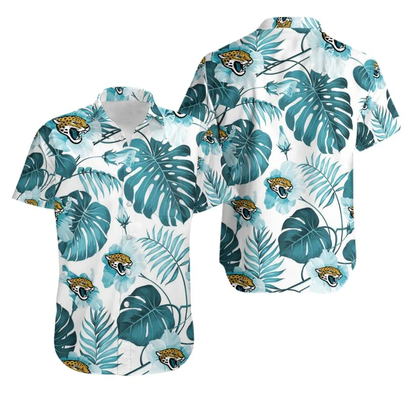 Combo Jacksonville Jaguars Button-Up Shirt & Men Shorts JH71