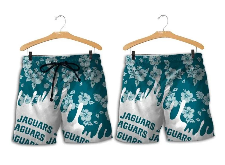 Combo Jacksonville Jaguars Button-Up Shirt & Men Shorts WG71 - Image 2